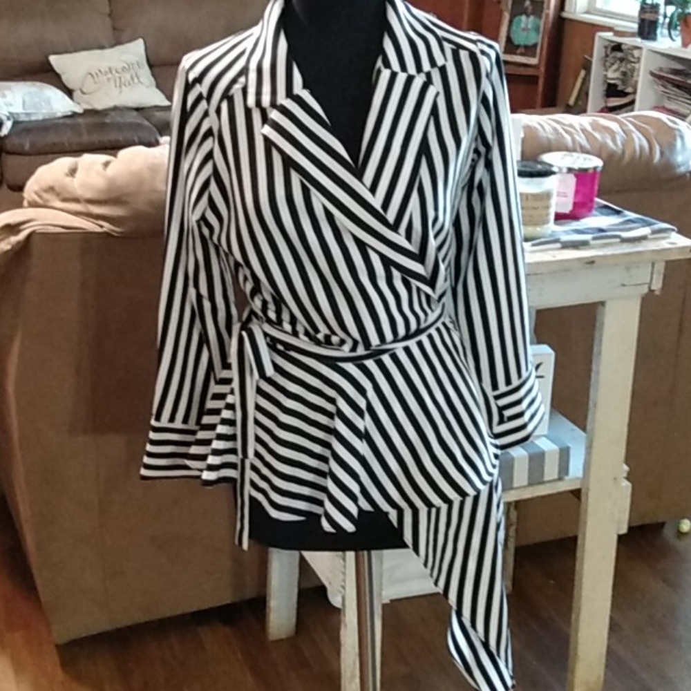 Black and white striped top